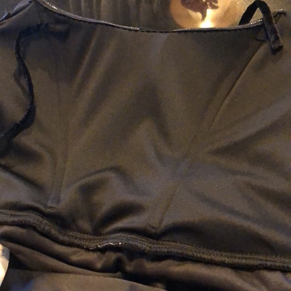 AZAZIE Beautiful Black Velvet High Front Leg Slit Optional Removable Straps S/C - Picture 13 of 16